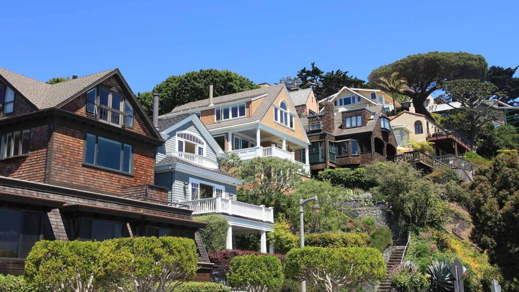 Group of residential houses