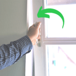 Arrow on wall pointing to window spacing issue
