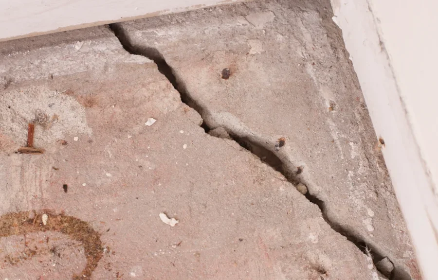 Crack in floor caused by foundation problem