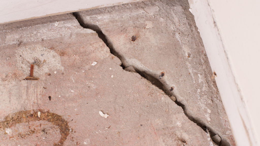 Crack in floor caused by foundation problem