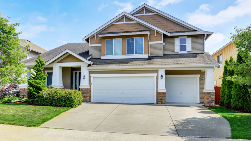 2 Story Suburban Home with manicured lawn