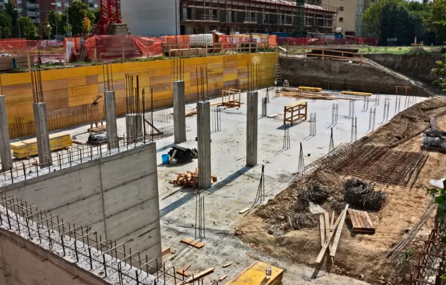 masonry work, excavation and foundation for building construction