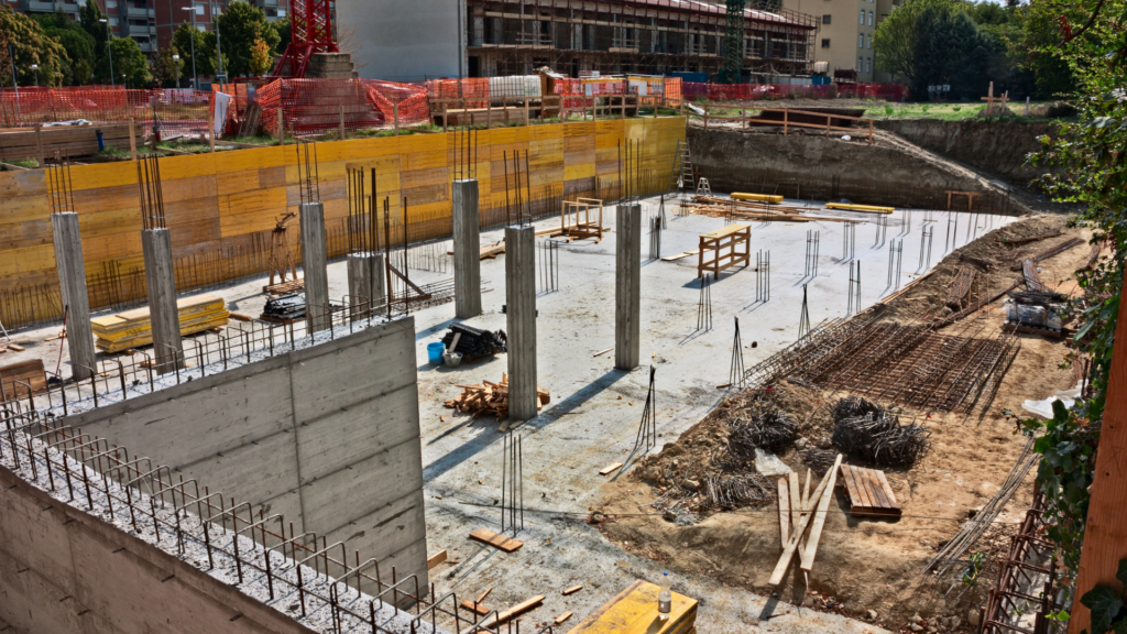 masonry work, excavation and foundation for building construction