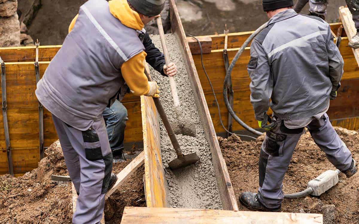 New construction foundation work.