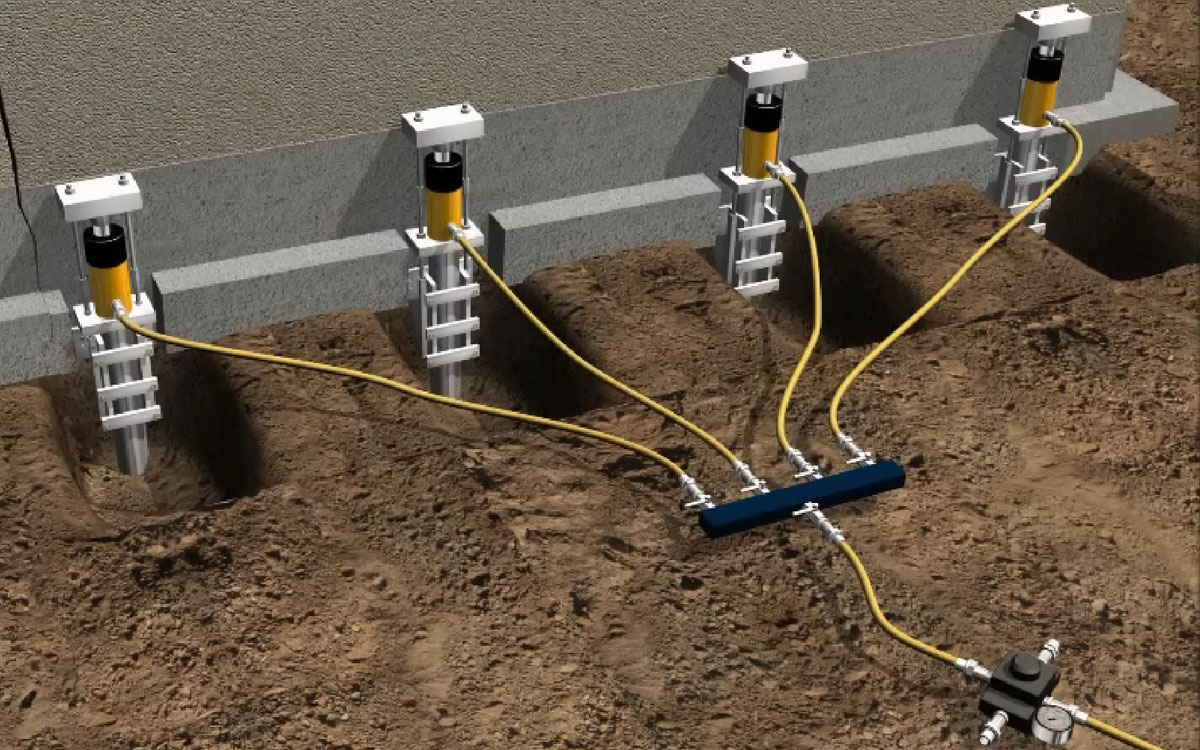Push Piers in the ground