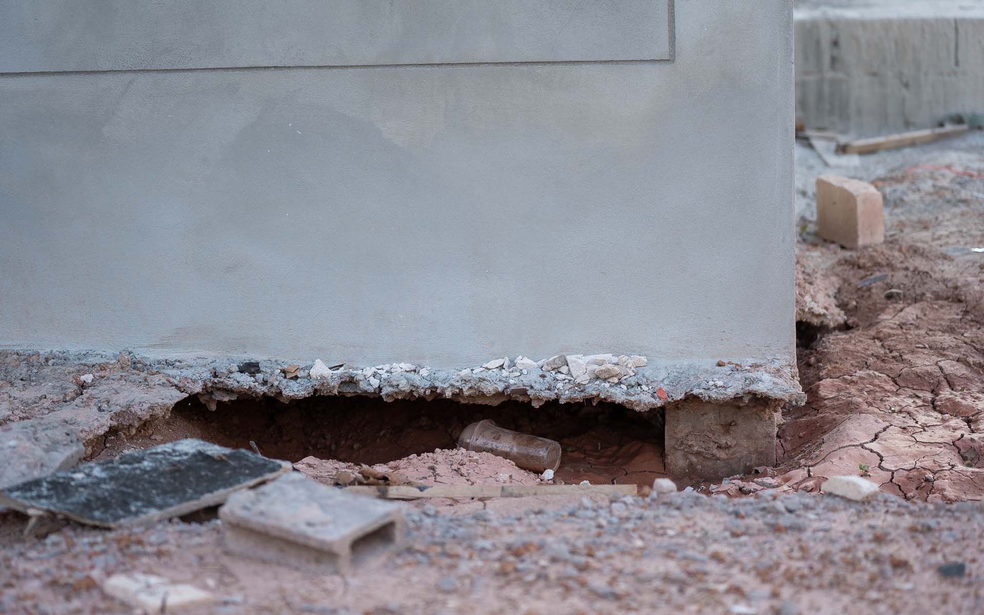 Foundation collapse of industrial complex