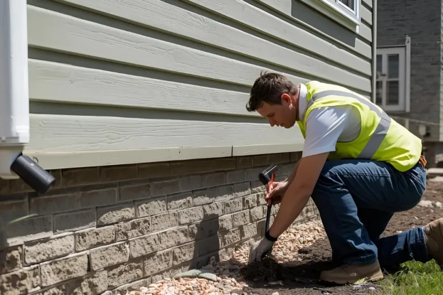 BristolFX specialist conducting a professional foundation inspection with diagnostic tools