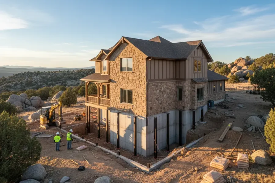 Underpinning and foundation stabilization work on Prescott AZ home
