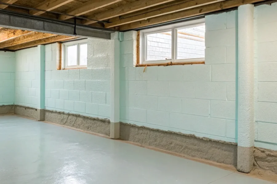 A clean, encapsulated dirt crawl space with insulated walls provides a permanent solution to moisture problems.