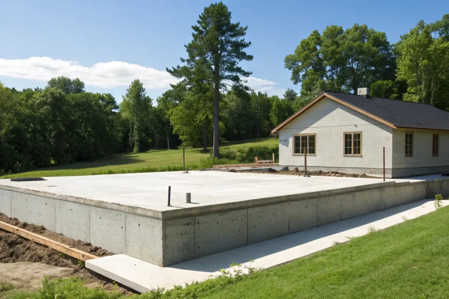 Professional team repairing a California home's slab foundation.