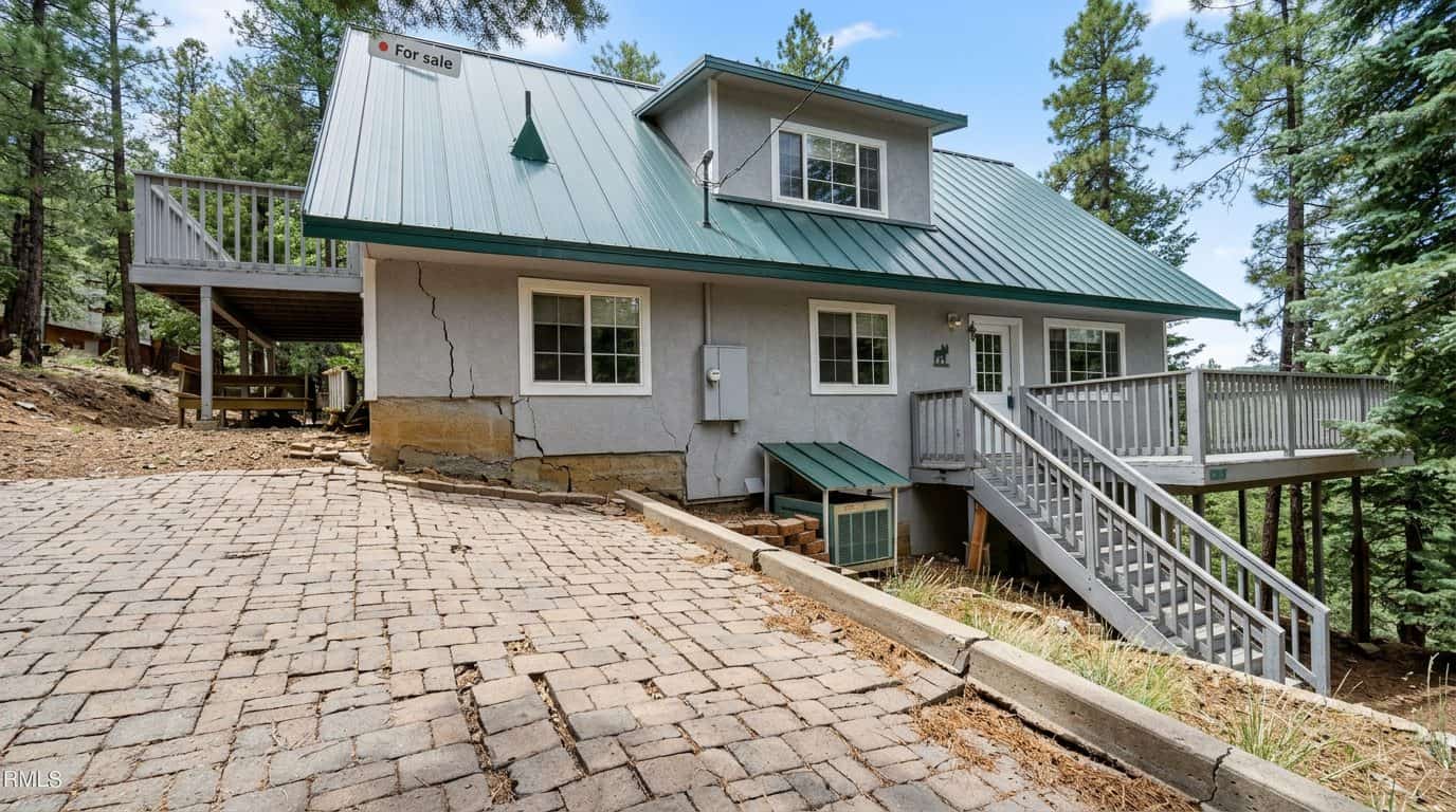 Prescott residential property showing foundation cracks and evidence of hillside creep.