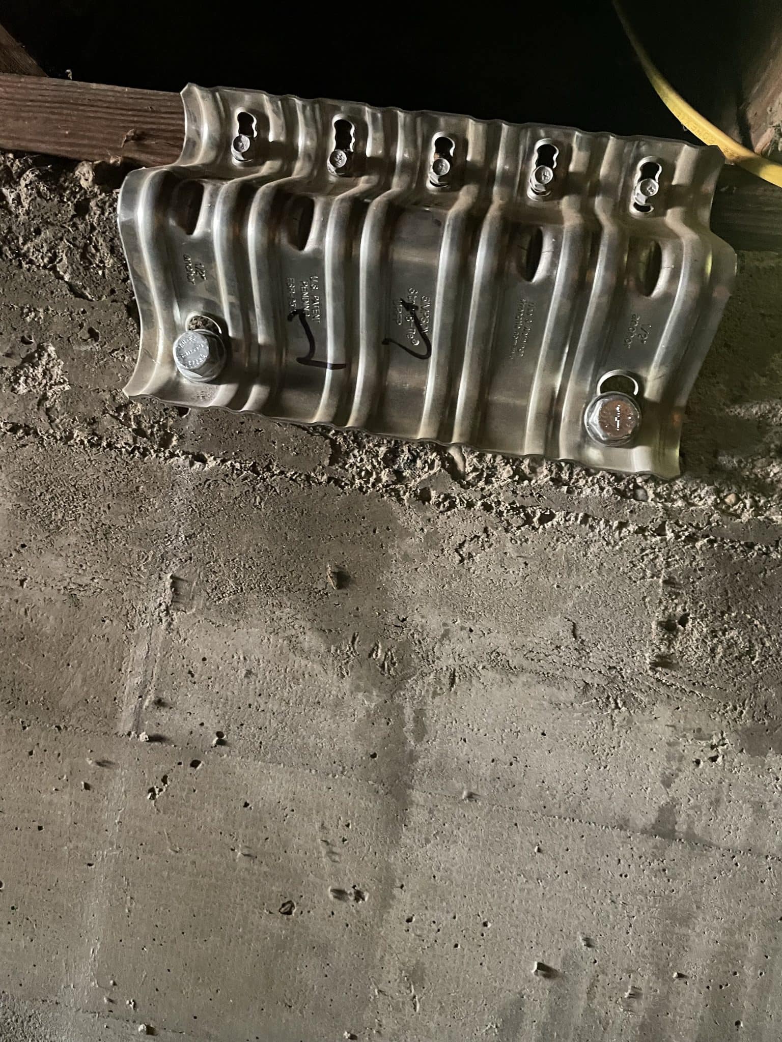 Completed seismic bracing installation in crawl space