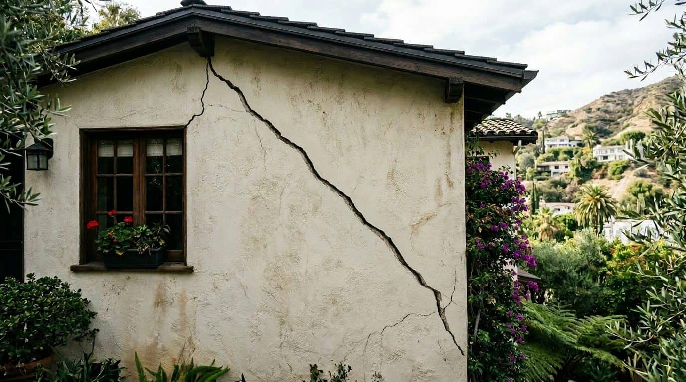 Bristolfx inspector evaluating foundation damage at a Hollywood home.