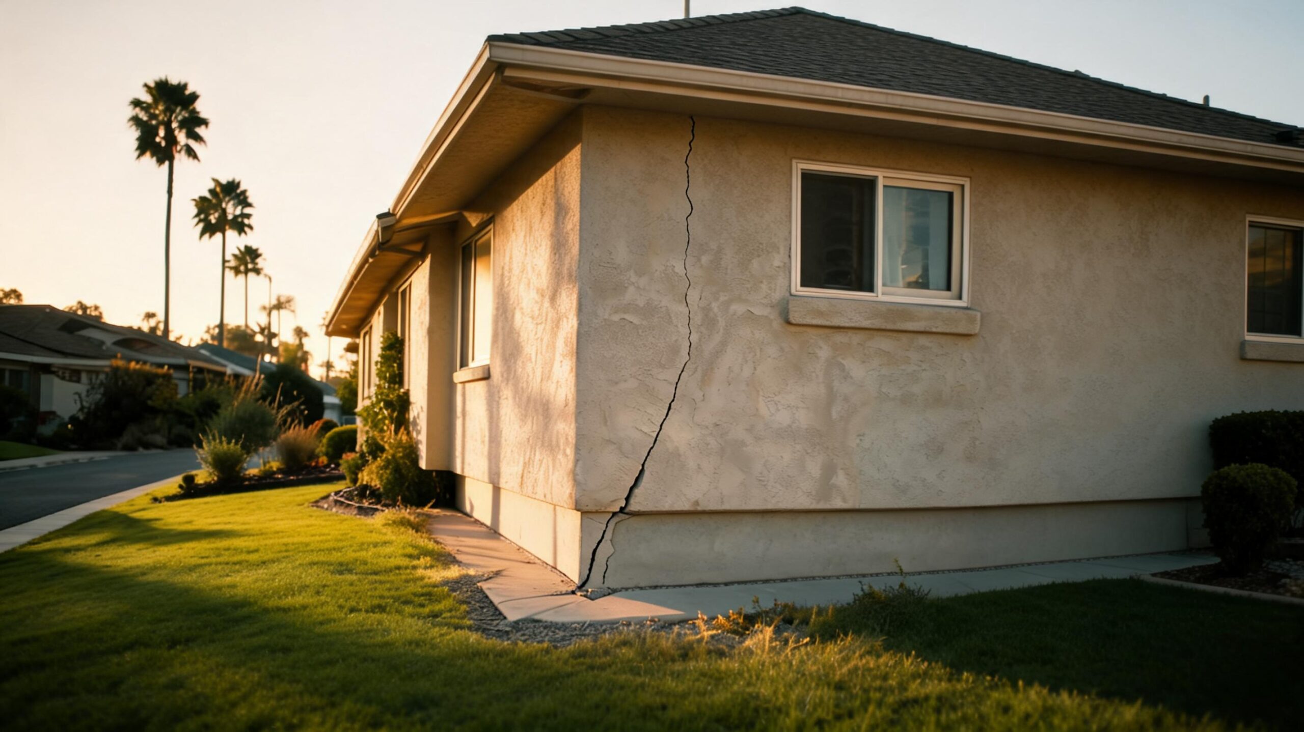Burbank foundation repair specialist inspecting earthquake foundation damage